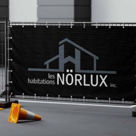 Bannière de chantier pour l'entreprise en construction les habitations nörlux