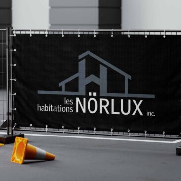 Bannière de chantier pour l'entreprise en construction les habitations nörlux