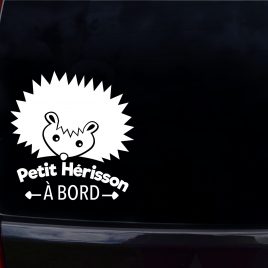 Autocollant bébé à bord petit hérisson