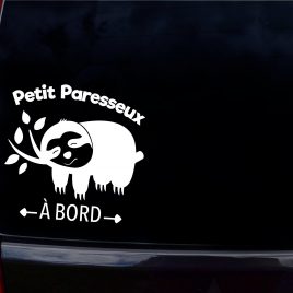 Autocollant bébé à bord petit paresseux