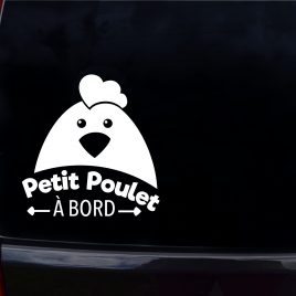 Autocollant bébé à bord petit poulet
