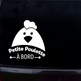 Autocollant bébé à bord petite poulette