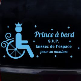 Autocollant bébé à bord prince handicapé
