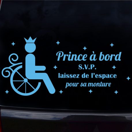 Autocollant bébé à bord prince handicapé