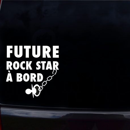 Autocollant bébé à bord future rock star