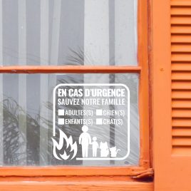 Autocollant pompier urgence