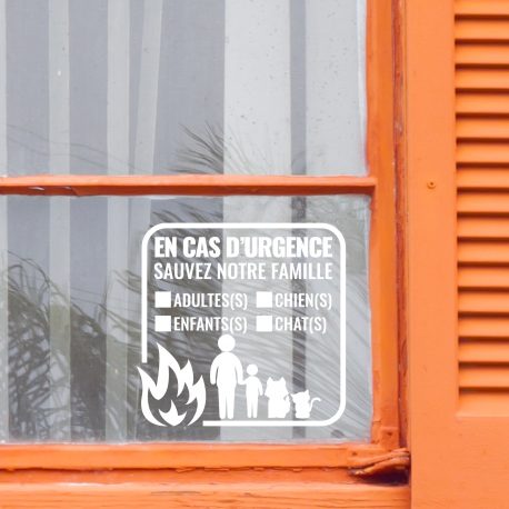 Autocollant pompier urgence