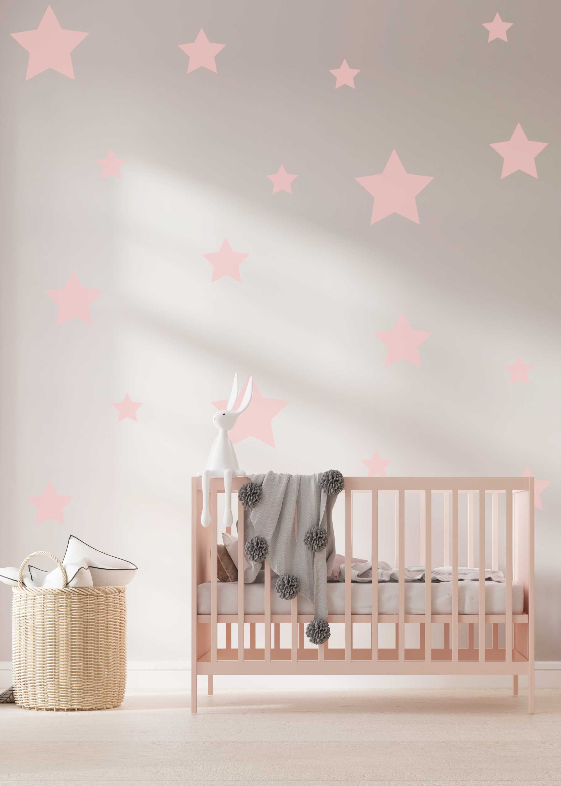 Autocollants muraux étoiles roses