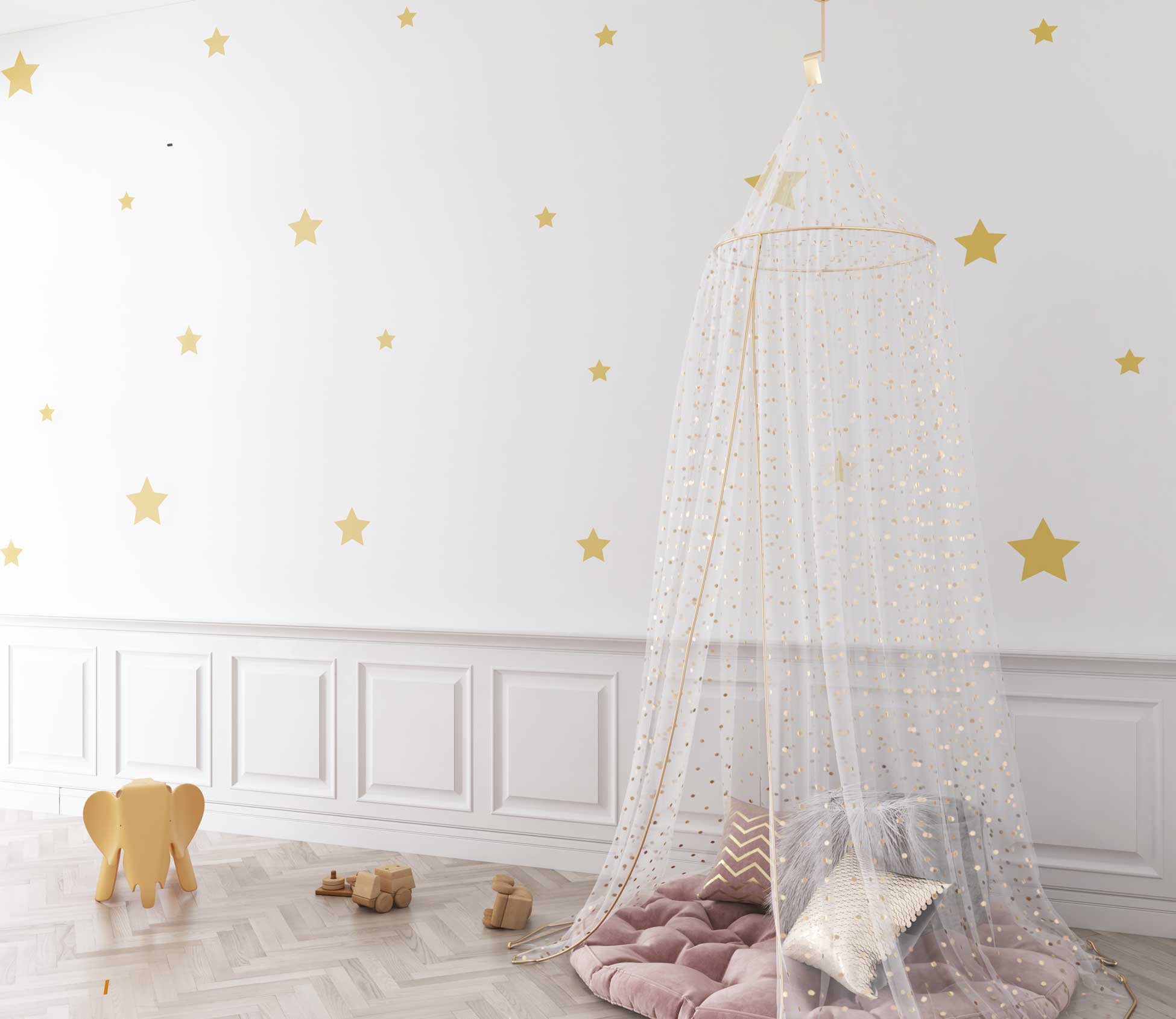 Sticker pour chambre d'enfant de couleur jaune.