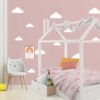 chambre housse arc-en-ciel rose