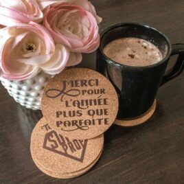 Sous-verres cadeau pour professeur mauve