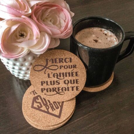 Sous-verres cadeau pour professeur mauve