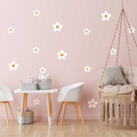 chambre boho marguerites blanche et jaune