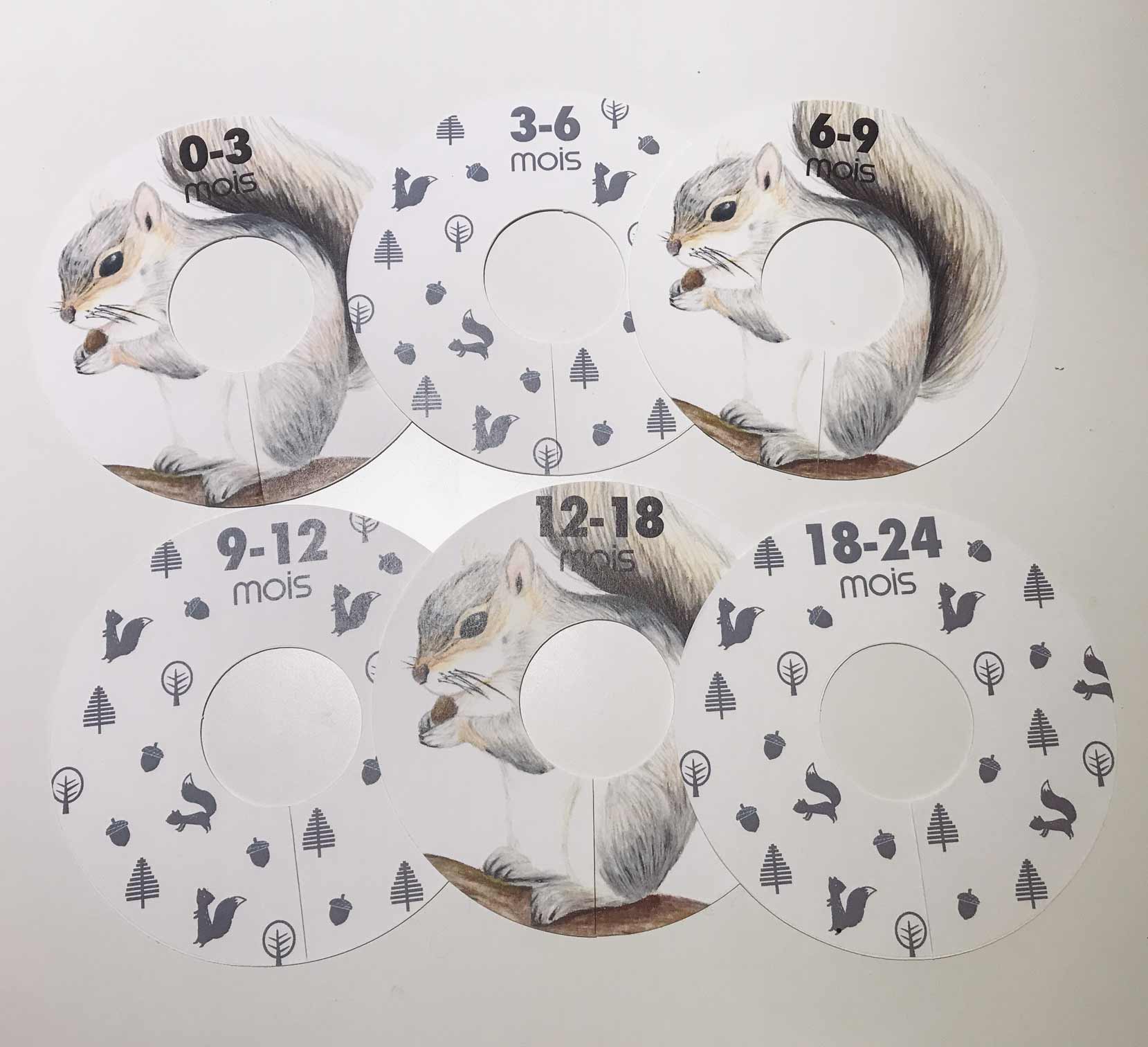 séparateur garde-robe écureuils et animaux de la forêt