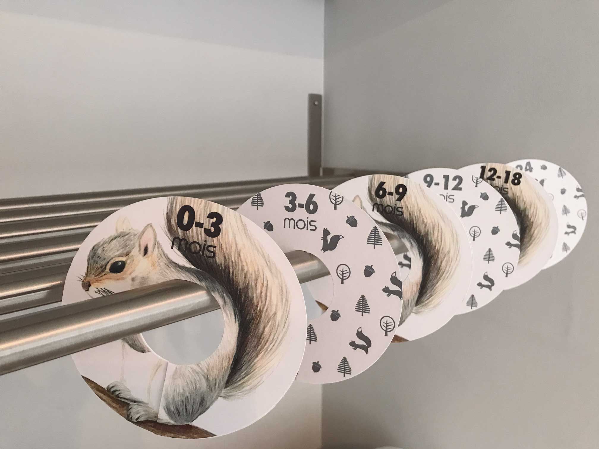 séparateurs de garde-robe 0-24 mois écureuils