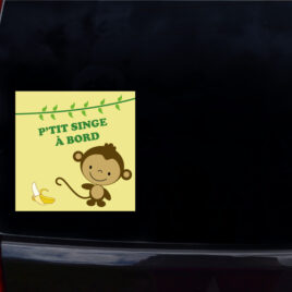 autocollant pour voiture p'tit singe à bord