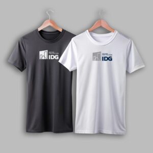 T-shirt noir et blanc pour l'entreprise gestion construction idg