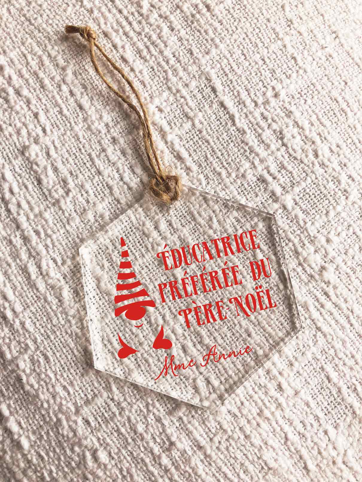 Cadeau pour éducatrice, éducatrice préférée du Père-Noël