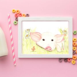 Illustration à l'aquarelle d'un cochon