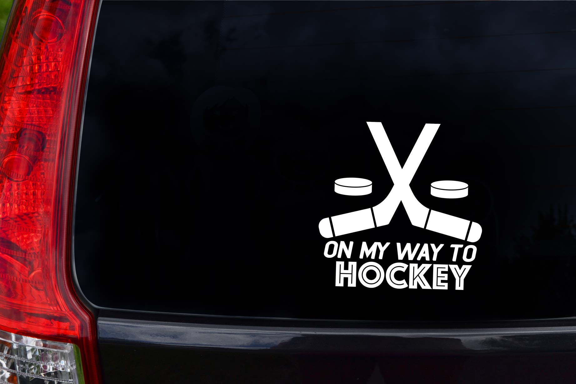 Autocollant pour voiture pour hockey mom en anglais