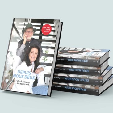 Graphisme de la couverture du livre Depuis nous deux de Patrick Norman et Nathalie Lord.