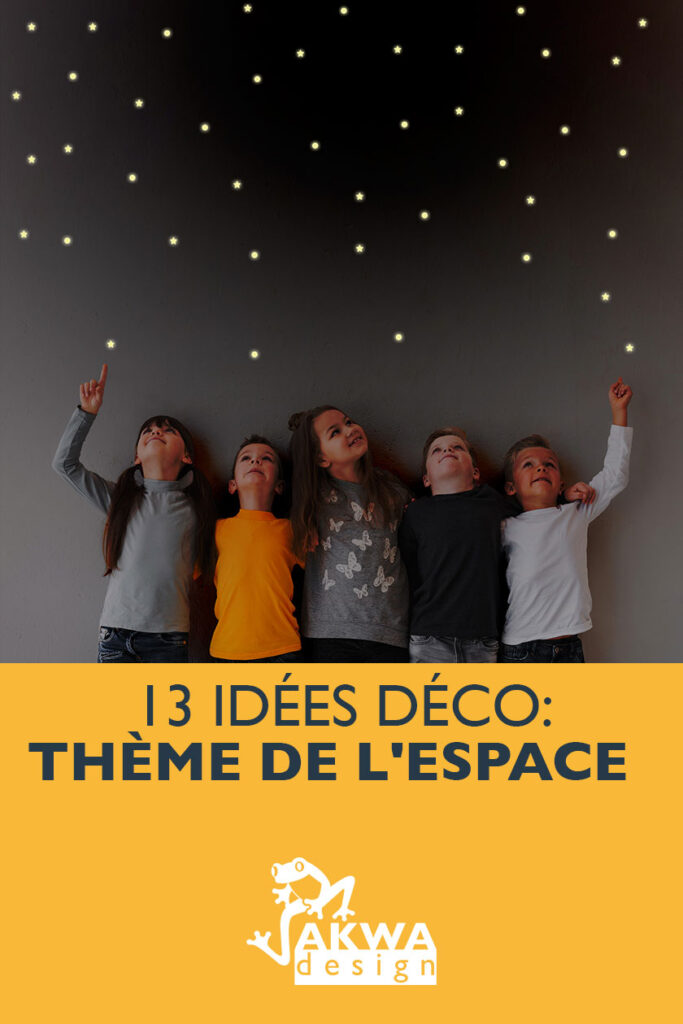 Page couverture pour Pinterest. 13 idées déco sur le thème de l'espace pour les chambres d'enfants. 